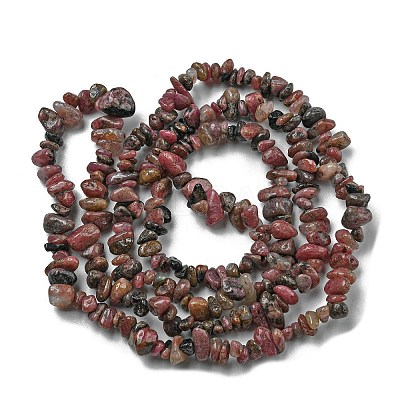 Natural Rhodonite Chip Bead Strands G-M205-24-01-1
