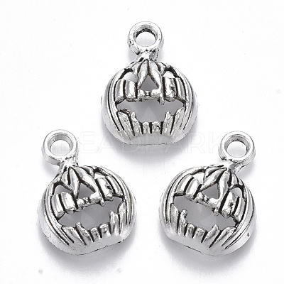 50 Pcs 10 Styles Halloween Theme Tibetan Style Alloy Pendants TIBE-X0019-16AS-RS-1