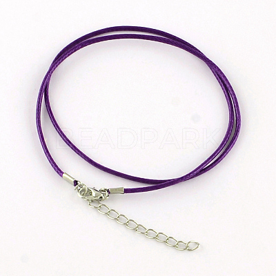 Waxed Cotton Cord Necklace Making MAK-S032-2mm-107-1