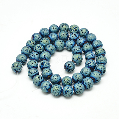 Electroplate Natural Lava Rock Beads Strands G-T058-03C-1