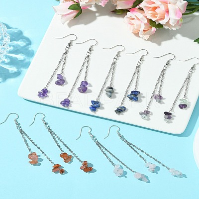 5Pair Brass Dangle Earrings EJEW-FS00040-1