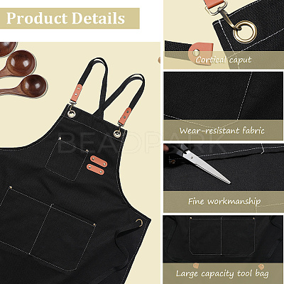 Canvas Cotton Apron AJEW-WH20060-29B-1