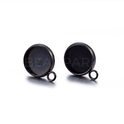 304 Stainless Steel Stud Earring Settings LS-STAS-H467-08B-16mm-1