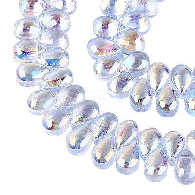 Electroplate Transparent Glass Beads Strands EGLA-N057-01A-01-1