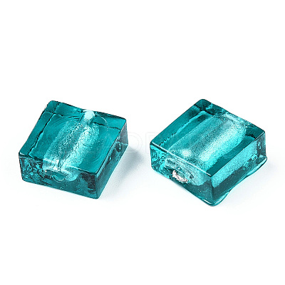 Handmade Silver Foil Lampwork Beads X-FOIL-S006-12x12mm-04-1