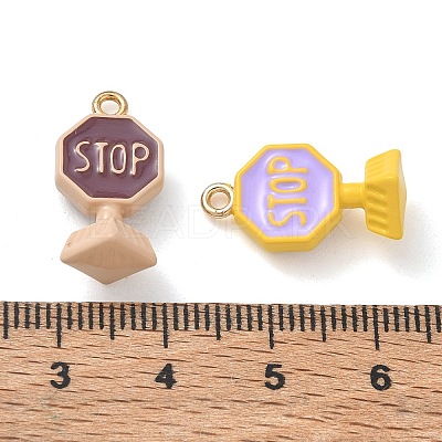 Alloy Enamel Pendants AL-CBA55D2-03G-1