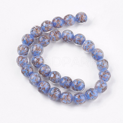 Handmade Gold Sand Lampwork Beads LAMP-K029-08A-1