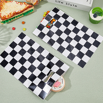 10Pcs Rectangle PE Packaging Bags with Die Hole Handle ABAG-WH20020-03-1