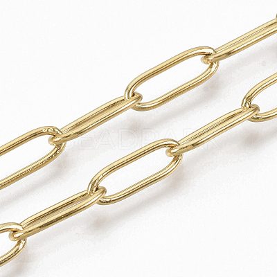 PVD Vacuum Plating 304 Stainless Steel Paperclip Chains CHS-S006-JN957-2-1