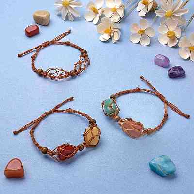4Pcs Nylon Braided Bracelet BJEW-SZ0002-48B-1