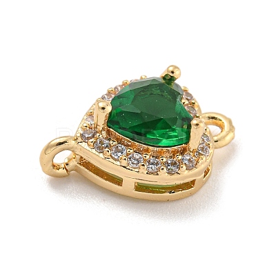 Brass Pave Cubic Zirconia Connector Charms KK-Z072-06G-04-1