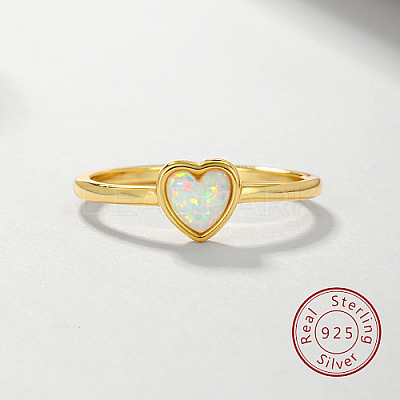 Honeydew Synthetic Opal Heart Finger Ring FM4105-5-1