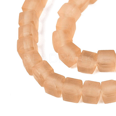 Transparent Frosted Glass Beads Strands GLAA-N072-01A-A05-1