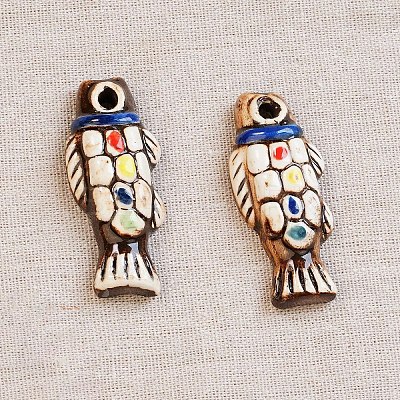 Handmade Porcelain Big Pendants PORC-Z003-01E-1
