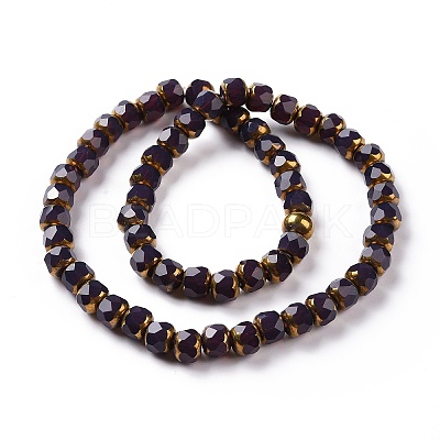 Electroplate Opaque Glass Beads Strands GLAA-P003-A-1