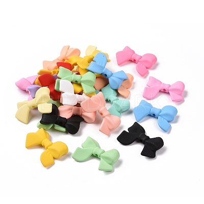 Opaque Spray Painted Acrylic Beads OACR-P011-01E-1