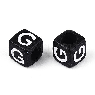 Initial Acrylic Horizontal Hole Beads OACR-ZX006-35G-1