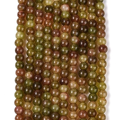 Ombre Effect Dyed Crackle Glass Beads Strands GLAA-Q106-01A-B01-1