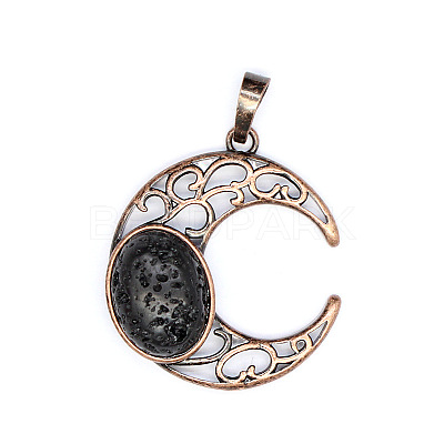 Retro Hollow Natural Lava Rock Pendants PW-WGE1A4B-13-1