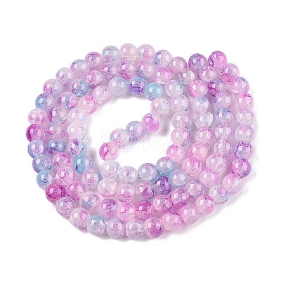 Baking Paint Crackle Glass Bead Strands DGLA-R053-03J-1-1