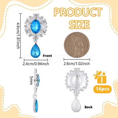 16Pcs Alloy Rhinestone Cabochons ALRI-FG0001-05C-1