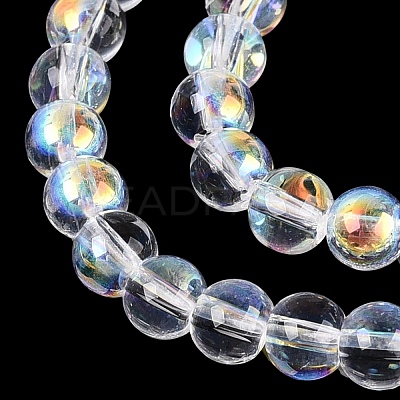 Electroplate Transparent Glass Beads Strands EGLA-Q132-4MM-A20-1