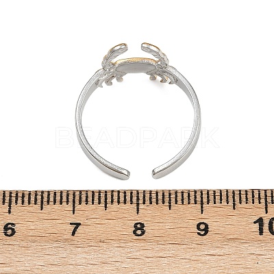 304 Stainless Steel Double Color Cuff Rings RJEW-S635-01GP-18-1