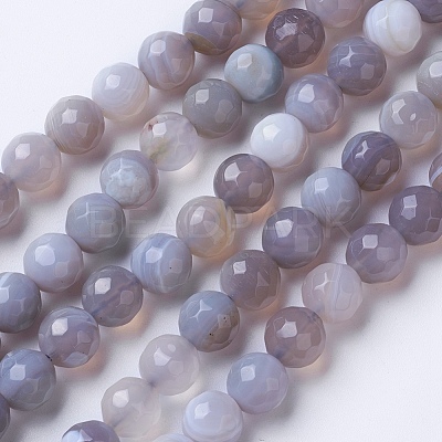 Natural Banded Agate Beads Strands G-G754-02-10mm-1