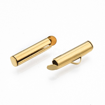 304 Stainless Steel Slide On End Clasp Tubes X-STAS-S115-01E-G-1