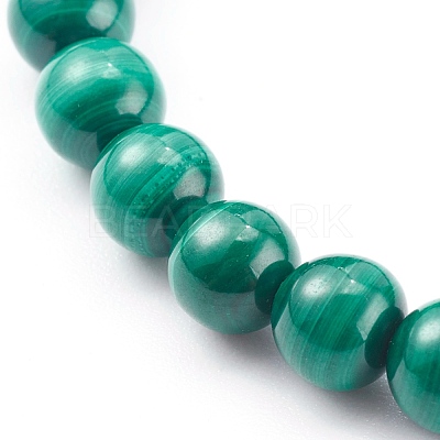 Natural Malachite Beaded Stretch Bracelets BJEW-JB05991-1