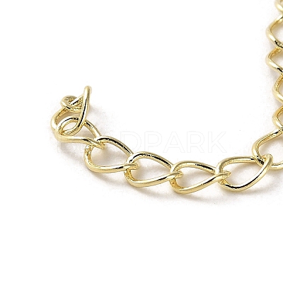 Rack Plating Brass Curb Chain Extender KK-Q807-14G-1