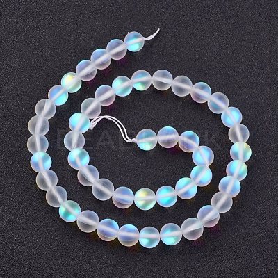 Synthetic Moonstone Beads Strands G-F430-01-8mm-1