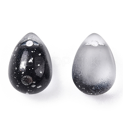 Two Tone Spray Painted Glass Charms GLAA-T016-37-E01-1