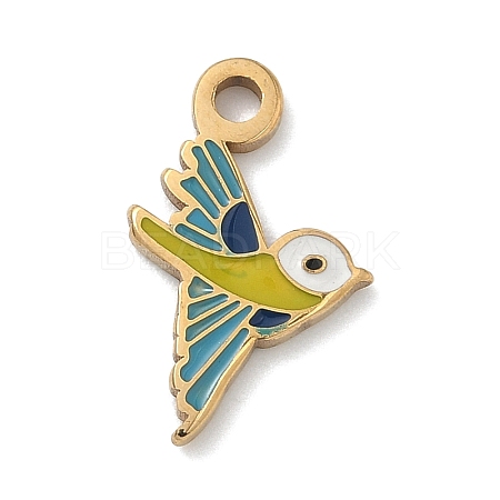 304 Stainless Steel Enamel Pendants LS-STAS-G374-01G-09-1