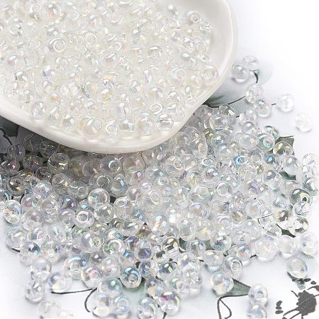 6/0 Inside Colours Fringe Glass Seed Beads SEED-A034-03K-1