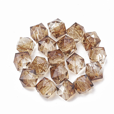 Two Tone Transparent Spray Painted Acrylic Beads ACRP-T005-26A-1