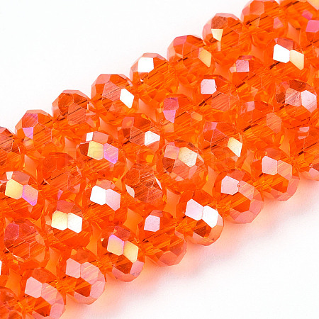 Electroplate Glass Beads Strands EGLA-A034-T6mm-B22-B-1
