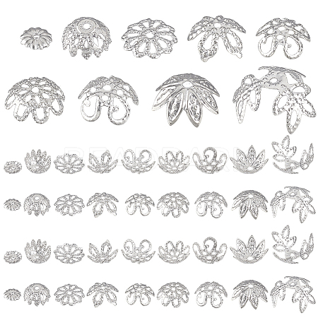675Pcs 9 Styles Iron Bead Caps IFIN-GA0001-68-1