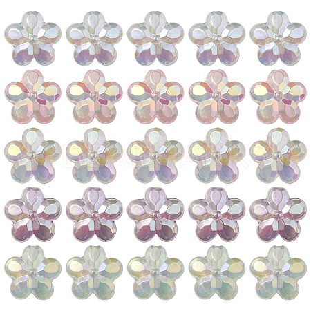 UV Plating Luminous Transparent Acrylic Beads OACR-P010-16-1