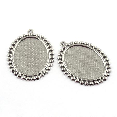 Tarnish Resistant Pendant Cabochon Settings STAS-Q194-16-1