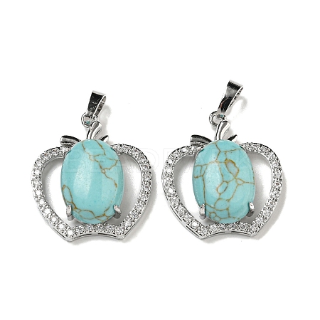 Synthetic Turquoise with Clear Cubic Zirconia Pendants G-G133-03P-22-1
