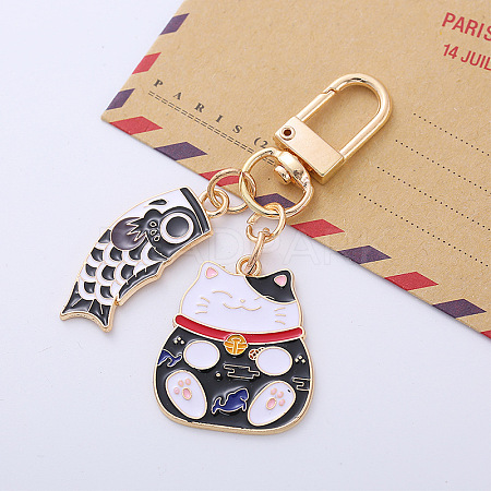 Alloy Enamel Pendant Keychain KEYC-PW0002-101A-1