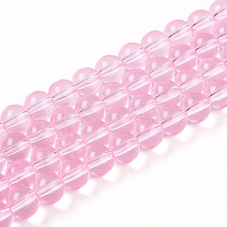 Baking Paint Transparent Glass Beads Strands DGLA-N006-8mm-01-1