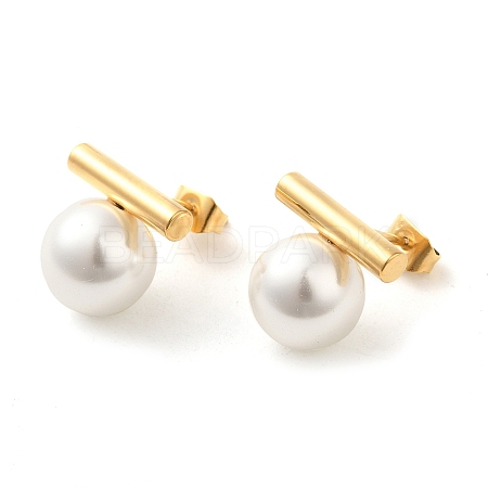 Ion Plating(IP) 304 Stainless Steel Studs Earrings EJEW-K277-01G-1