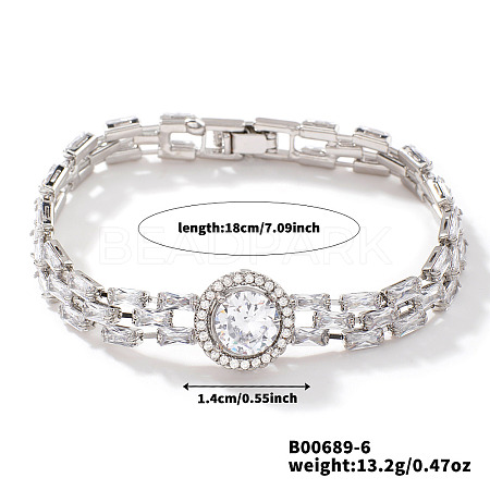 Minimalist Brass Rhinestone Chain Bracelets for Women OD4455-6-1