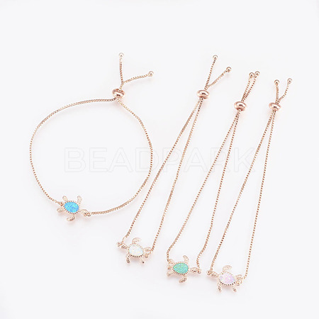 Adjustable Brass Bolo Bracelets BJEW-L618-02RG-1