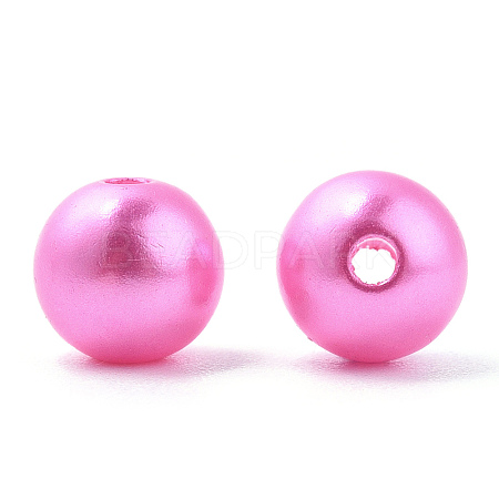 Spray Painted ABS Plastic Imitation Pearl Beads OACR-T015-05C-15-1