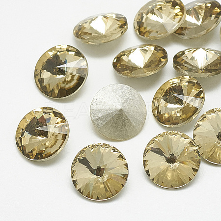 Pointed Back Glass Rhinestone Cabochons RGLA-T086-14mm-04-1