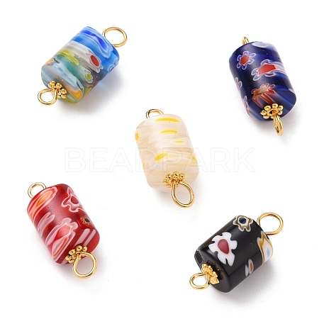 Handmade Millefiori Glass Beads Links X-PALLOY-JF00551-1