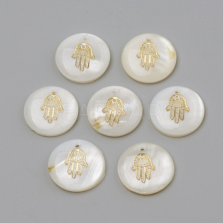 Freshwater Shell Pendants X-SHEL-Q010-002G-1